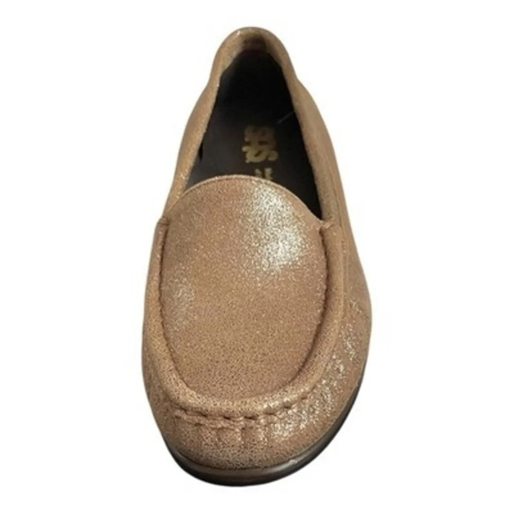 SAS Simplify Sunstone Gold Metallic Leather Moccasin Loafer Women's Size 6.5 NIB